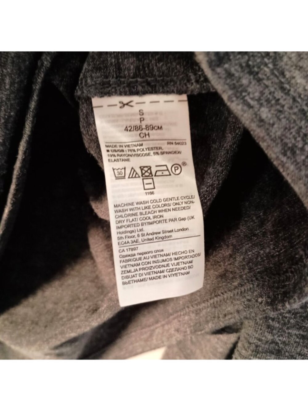 Banana Republic Women's S Gray Tiered Ruffle Bell Sleeve Stretch Knit Blouse NWT - Picture 3 of 5